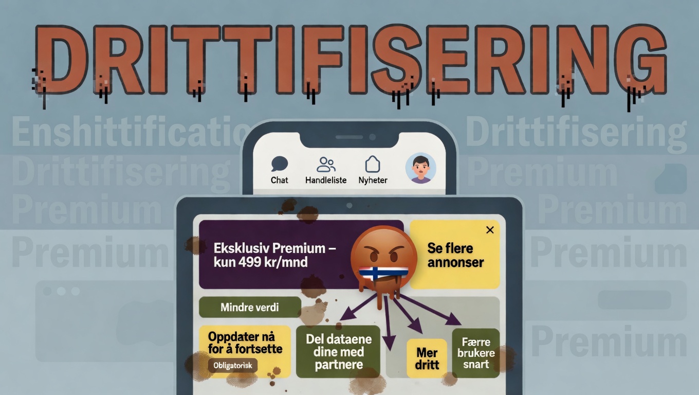 AI-generert bilde til bruk i artikkelen om Enshittification